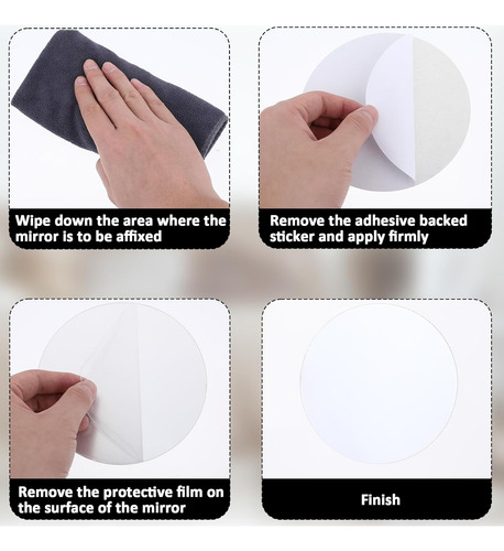 Juego De Espejos Autoadhesivos Pared Acrílicos Con Pegatina