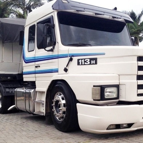 Imagem 2 de 5 de Jogo De Faixas Adesivos Para Scania 113 H / T / R 1994 Azul