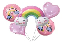 Comprar Sets De Globo Arcoiris Con Nubes Corazón 5piezas Belina