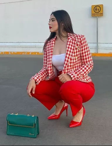 Pantalon De Vestir Rojo Mujer 📦