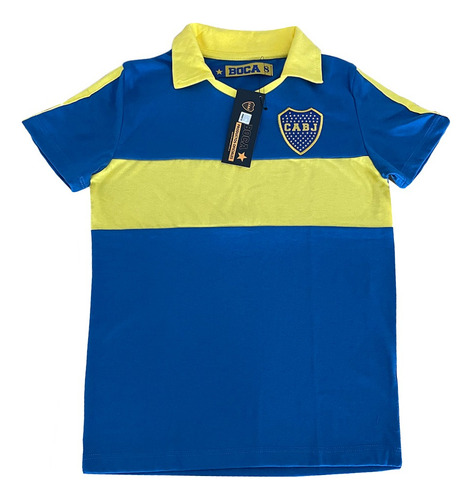 Remera Retro De Niño Boca Juniors Oficial 