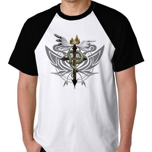 Camiseta Raglan Blusa Camisa Simbolo Fullmetal Alchemist 