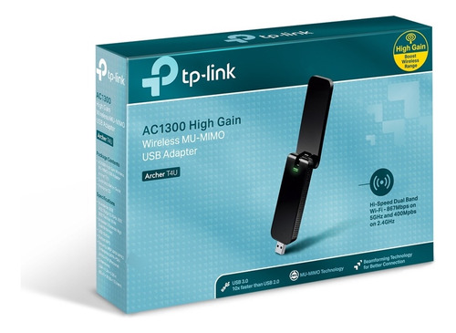 Tarjeta De Red Wifi Tp-link T4u Usb 3.0 Dual Band Ac1300