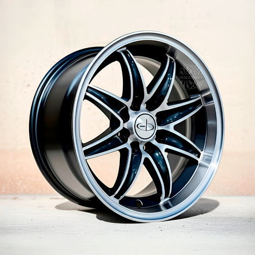 Llanta Deportiva Eb Nc R14 4x100 Fiat Renault Chevrolet Vw Diamantado Negro