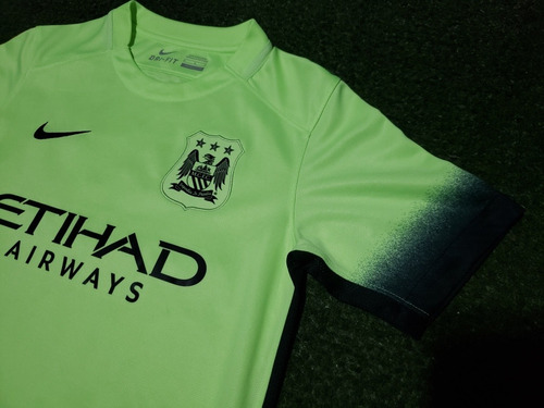 Camisa Manchester City Third 2015/2016 Verde Limão Juvenil