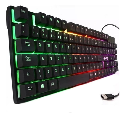 Teclado Semi Mecânico Gamer Led Profissional Xbox Abnt2 K200