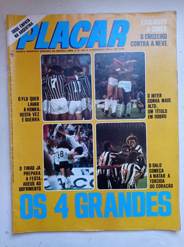 Revista Placar Nº 347 - Dez/1976 - Pôster / Cruzeiro X Hambu
