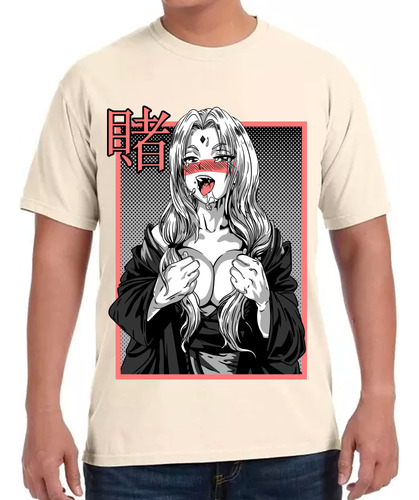 Playera Naruto Senju Tsunade Ecchi Hentai Gray #0002386