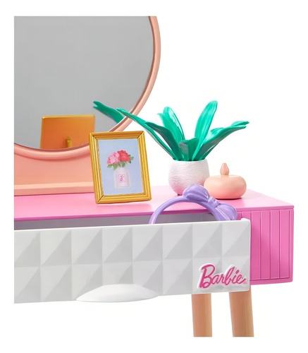 Juguete Barbie Tocador Accesorios De Plastico
