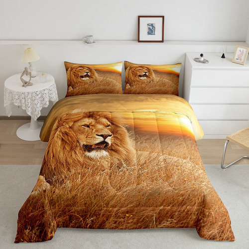 Juego De Ropa De Cama Tamano King, Estampado 3d De Animales