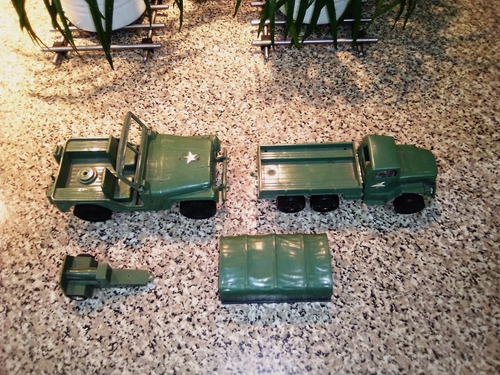 Imagen 1 de 10 de Carritos, Cañon Y Soldaditos Vintage Manaplas