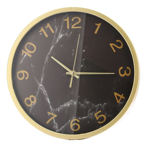 Reloj De Pared Dorado Con Negro 30cm