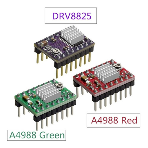 2 Driver Motor De Passo Drv8825 Tmc2208 Tmc2225 A4988
