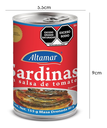 Imagen 2 de 3 de Sardina En Salsa De Tomate Altamar 155gr