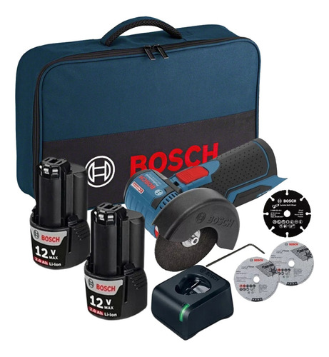 Esmerilhadeira Bosch Angular 2 Baterias Gws 12v-76 Biv Bolsa