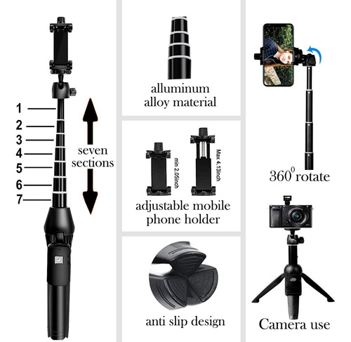 Trípode Para iPhone 3 En 1 Con Palo Selfie De 40 Pulgadas Y