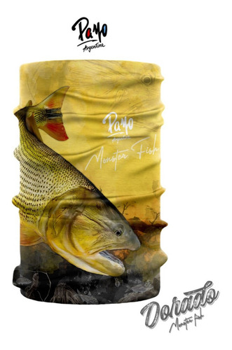 Cuello Payo Diseño Dorado Monster Fish Secado Rápido Uv