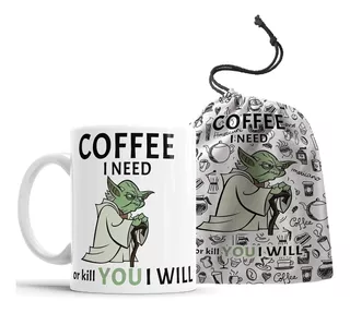 Caneca Star Wars Coffee Yoda + Saquinho