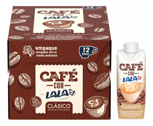 Café Con Leche Lala Deslactosado 12 Pzs 330ml *envio Gratis