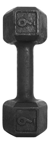 Halter Dumbell Sextavado Pintado Peso 9kg P/ Musculação Cor Preto