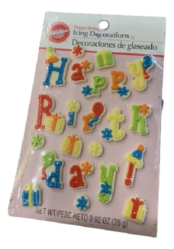 Decoración De Glaseado Wilton. Motivo Feliz Cumpleaños