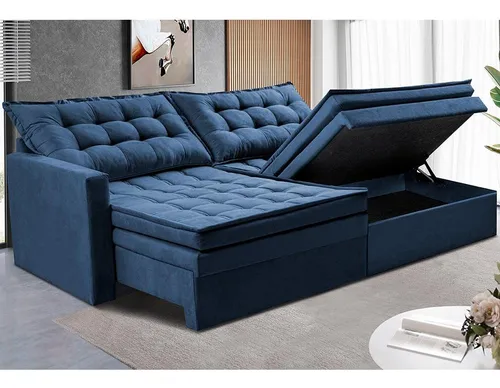 comprar Sofá Sem Caixa Retrátil Baú 1,80m Cama Inbox Secret. Suede