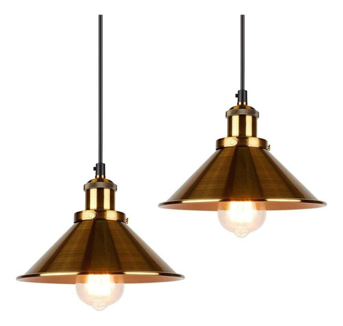 Lampara Colgante Estilo Vintage Dorado Nueva York Led