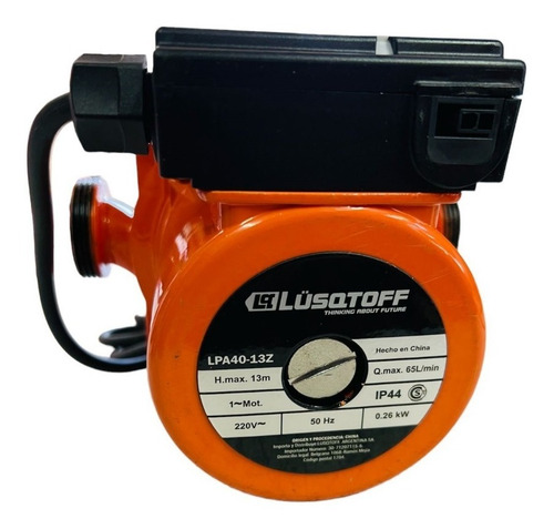 Imagen 2 de 5 de Bomba Presurizadora Lusqtoff 65l/min 3baños Automatica Lpa40