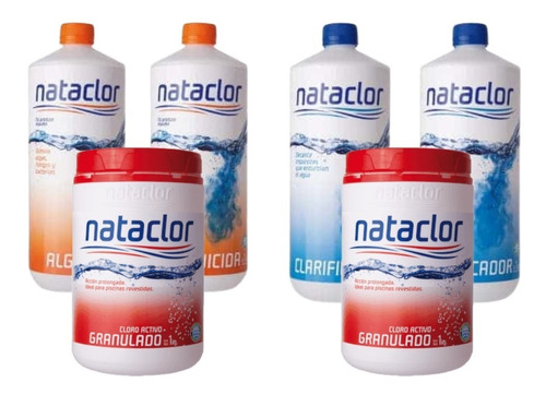 Kit 2nataclor Granulado 90%x1kg + Alguicida2 + Clarificador2