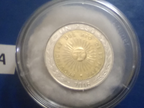 1 Peso Moneda Año 2016 Con Caja De La Argentina 