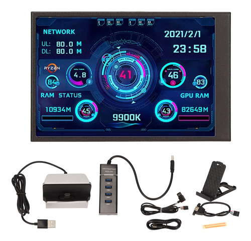 Monitor De Datos De Cpu De Pc, Mini Pantalla Ips Usb De 3.5