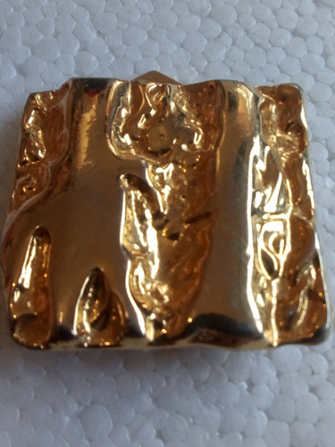 Porta Billetes Metal Dorado Oro Antiguo 3 Cm Imperdible