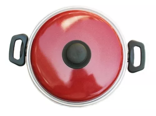 Olla Roja Vasconia Alumino Colores Granito Rústico - 24Cm