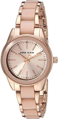 Reloj De Mano Para Mujer Anne Klein Reloj De Pulsera De Resi Color de la correa Rosa dorado Color del bisel Rosa dorado Color del fondo Rosa