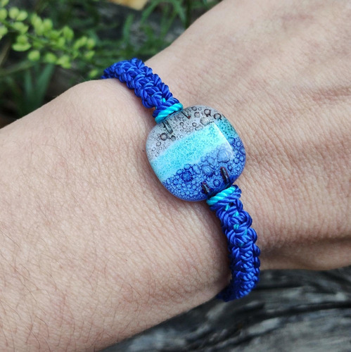 Pulsera Tejida Macramé Soda Mar
