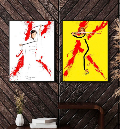 Cuadros Negros 33x48cm Kill Bill Tarantino Thurman O-ren Art