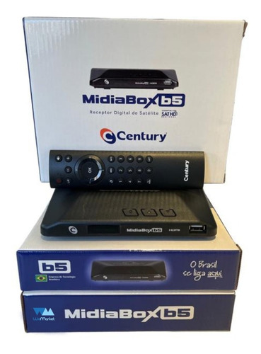 Imagem 1 de 10 de Receptor Digital Century Midiabox B4 Azul Hd Tv Midia Box B4
