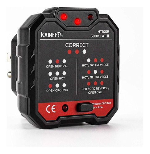 Probador Gfci Tester Receptaculo Diente Analizador Circuito