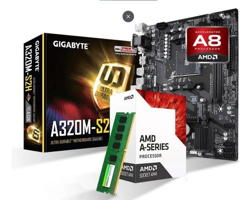 Cpu Amd A8 Am4 + Mb A320 + 4gb Ddr4 + 240ssd + Kit