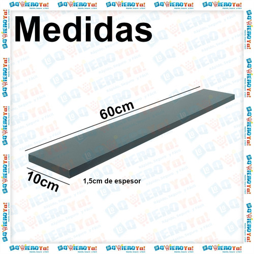Imagen 4 de 7 de Estante Repisa Flotante 60x10x1,5cm Invisible Flotante Negra
