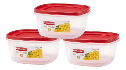 3 Contenedores Rubbermaid Easy Find Lids 3.3 L Original Usa