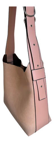 Bolsa Ysl Inspirada Le 5 A 7 Hobo Grande Bolsa + Crossbody Rosa Pálido Lisa Níquel Rosa Pálido