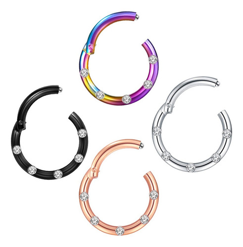 16g Anillo De Nariz De Acero Septum Clicker Helix Pendientes