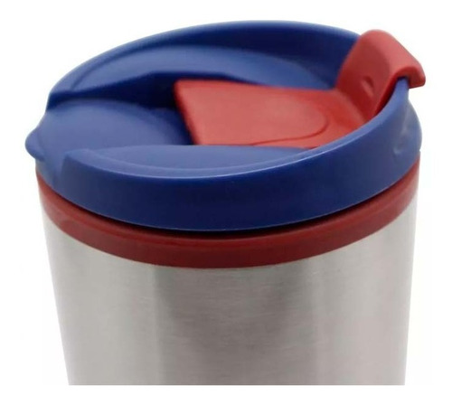 Imagem 3 de 3 de Copo Viagem Metálico 450ml Uniforme Capitã Marvel Original
