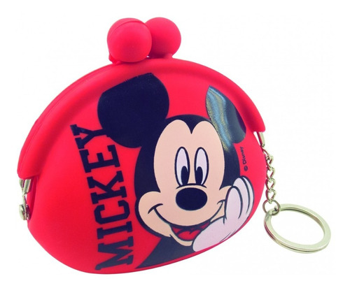 Chaveiro Porta Moeda Silicone Mickey Disney Cor Vermelho