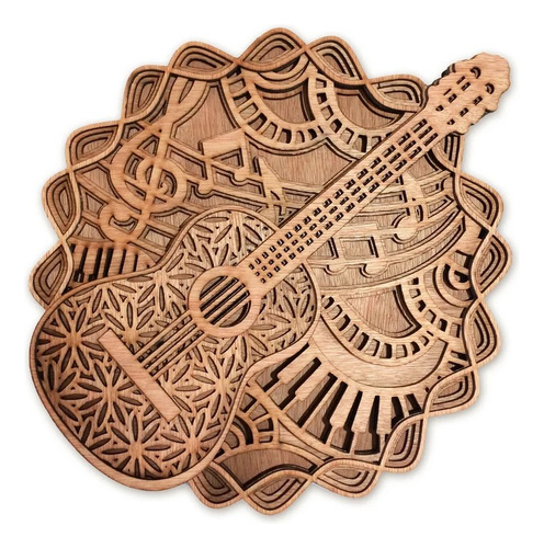 Cuadro Decorativo Instrumento Musical Guitarra Musica Madera