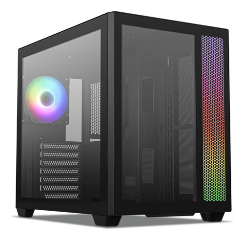 Vetroo Al700 Mid-tower Atx Funda Pc Negra  Panel Vidrio In