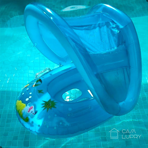 Bóia Bote Infantil Com Cobertura Removível Proteção Solar