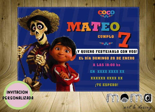 Invitaciones Imprimibles Y Digitales P/whatsapp - Coco Pixar