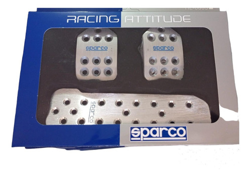 Set Cubre Pedale Auto Sparco 3 Pieza Aluminio Cromado L/a